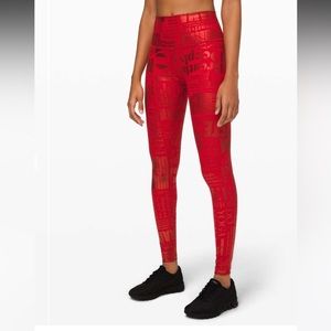 350. Lululemon Wunder Under HR Tight 28” Full on luxtreme manifesto size 6 red